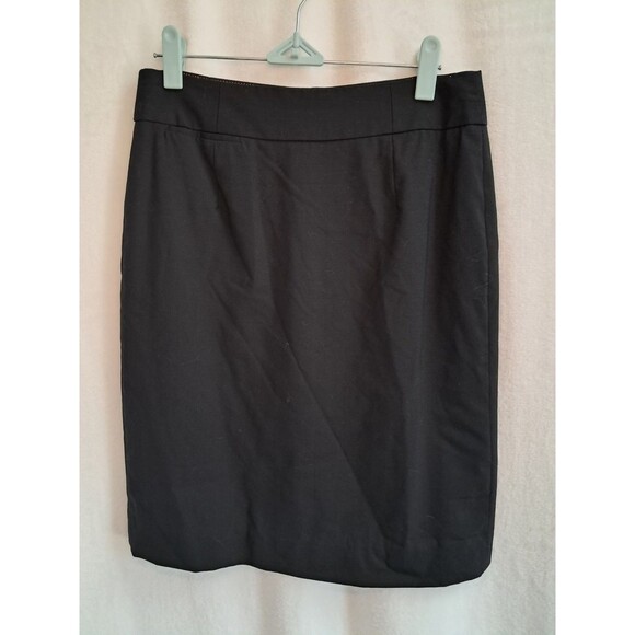 J.Crew Wool Blend Original Fit Pencil Skirt Black Lined Back Vent Size 0 - Picture 1 of 8